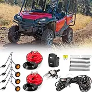 WeiSen UTV 2 Horn and 4 LED Turn Signal with Toggle Switch & Wiring Harness Waterproof Universal Street Legal Kit Compatible with Polaris RZR Ranger Can Am Maverick X3 Honda Yamaha Arctic Cat