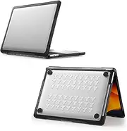 Compatible with MacBook Pro 13.3" M1/M2 2020/2022 A2289/A2251/A2338 Dual Layer Heavy Duty Protective Plastic Hard Shell Case,Anti-Fingerprint Soft TPU Bumper.Transparent