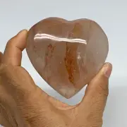 228.9g, 2.9"x3"x1.3" Red Hematoid Quartz Heart Crystal @Madagascar, B30523