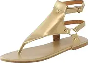 [JEUROT] Women's Thong Flat Sandals Buckle Strap Summer Gladiator Sandal Clip Toe Slingback Flip Flop Slip On Beach Slide Shoes