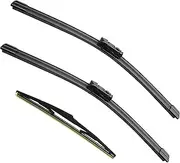 3 OEM Wiper Blades Replacement for 2009-2017 Audi Q5, 2014-2017 SQ5, 2019-2022 Q3, 2021-20222 RS Q3, Original Equipment Replacement 24"+20"+13" (Pack of 3)