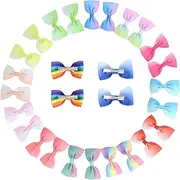 Baby Hair Bow Clips 28PCS 2.5″Baby Girls Clips Alligator Clips for Baby Girls Infants Toddlers in Pairs
