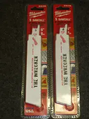 LOT OF (10) MILWAUKEE RECIPROCATING SAW BLADES / 48-00-5700 THE WRECKER SAWZALL
