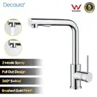 Decaura WELS Pull-out Kitchen Mixer tap 2-Mode 360° Swivel Sink Faucet Chrome