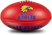 Sherrin West Coast Eagles AFL Team Leather Football, Red, Size 5