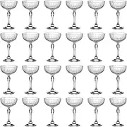 Bormioli Rocco 24x Clear 230ml America '20s Champagne Cocktail Saucers - Vintage Art Deco Coupe Glasses for Wine, Espresso Martini