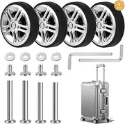 [NZZVNZ] Pack of 4 Suitcase Castors Replacement Wheels 50 x 11 mm Luggage Replacement Wheels Rubber Replacement Wheels Suitcase Wheel Rubber Swivel Castors Replacement Wheels for Luggage Suitcase Trolleys,