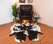 Large Cowhide Rug 5x5ft Black & White Real Animal Hide Cow Print Rug Cow Skin