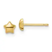 Real 14kt Yellow Gold Madi K Polished Star Post Earrings