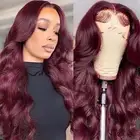 99j Burgundy Lace Front Wigs Human Hair Body Wave Lace Front Wigs Human Hair ...