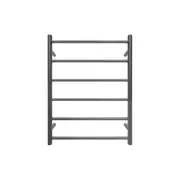 600*780*120mm Wall Mounted PVD 304 Stainless Steel Non-Heated Towel Rails - 6 Bar Round Brushed Gun Metal Grey
