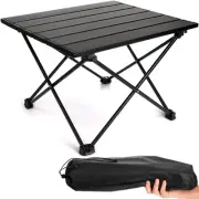 Camping Side Table, Portable Folding Beach Table, Small Aluminum Picnic Backp...