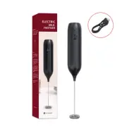 Electric Milk Frother 304 Stainless Steel Mini Foam Maker Rechargeable USB Type-