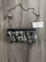 Big Buddha NWT Sequined Camouflage Metallic Chain Strap Clutch Crossbody