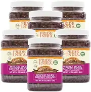 Pride Of India - PACK of 6 - Indian Whole Dark Kidney Beans - Protein & Fiber Rich Rajma, 1.5 Pound Jar