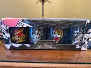 Authentic Ed Hardy Glasses HIGHBALL SET 4 Bar 14oz GLASSES Barware New in Box