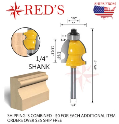 REDS Y80784-4 - 15/16" Decorative Molding Router Bit 1/2" Shank