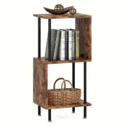 NNETM Wooden 3-Layer Tiered Book Shelf - Brown
