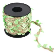 33ft 5mm Burlap Leaf Ribbon Vine Natural Jute Rope Twine, Light Green