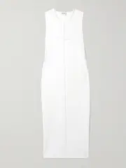 [KHAITE] KHAITE - Hal Paneled Cotton-jersey Midi Dress - White - x small x small White