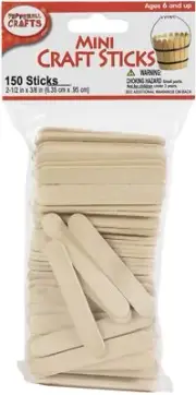 Pepperell Crafts Mini Craft Sticks 150/Pkgs-2.5"X0.375" - 6 Pack