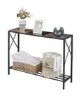 Tajsoon Console Table, Industrial entryway Table, Narrow Sofa Table Rustic Brown