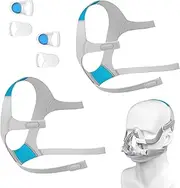 2 Packs Replacement CPAP Mask Headgear Strap CPAP, Adjustable f20 Headgear with Clips, 4 Stronger Magnetic Clips with 2 Straps, Large(Without Mask)