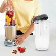 32oz Big Cup Lid Blender Part Kit Replacement Cups Lid Kit with Large Capacity for Nutri Bullet 900W, Made of PC Material for Better Sealing (Large Cup 32Oz)
