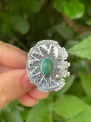 Kingman Turquoise Ring | Sterling Silver Size 10 S51