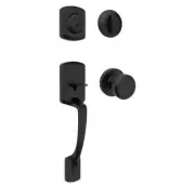 Henley Front Door Lock Handle and Deadbolt Set, Entry Handleset Exterior with In