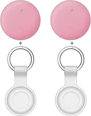 Roiciao 2 Pack Air Tracker for Find My (iOS Only) + Comes with 2pcs Keychain Item Finder Anti-Lost for Luggage, Bags, Wallet,Bycecle and More, IPX6 Waterproof