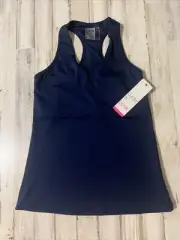 Lucky in Love V-Neck with Built-In Bra Womens Tennis Tank Navy XS Extra Small