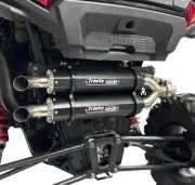 TRINITY RACING Dual Slip-On Mufflers - Brushed Aluminum TR-4186S
