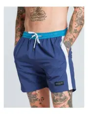 [Vacancy & Co] Side Stripe Swim Shorts in Navy