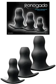 nsnovelties Hollow Rippled Silicone Butt Plug Set (3 Pce)