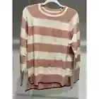 NWT Lush Mauve Cream Striped Sweater Size Small