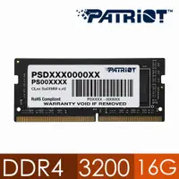 在飛比找PChome24h購物優惠-Patriot 美商博帝 DDR4 3200 16GB 筆記