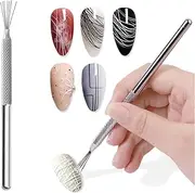 HIGHROCK Nail Art Multi-Function 7-Pin Pen, Buccellati Wire Drawing Tool, Indentation polka dot rainbow dot tool