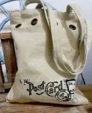 Natural Threads Canvas Postmaster Artsy Tote Bag NWT!