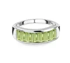 Arizona Peridot Half Eternity Band Ring in Platinum Overlay Sterling Silver
