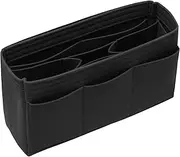 DailyPlus Purse Organizer Insert Felt Bag Organizer Handbag Organizer Insert Bag In Bag Organizer for Tote Purse Bag 14 Pockets Black Slender Medium HB01