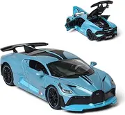 Die-cast 1:32 for Bugatti Divo Alloy Diecast Model Cars Pull Back Sound Light Simulation Vehicle Present Collection Displays Miniature Vehicle(Blue)