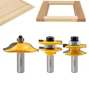 3PCS 1/2" Shank Router Bit Set - Premium Cabinet Door & Window Woodworking Tools