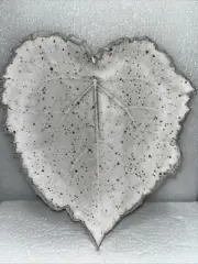 RV Pottery Art Nashville Rachel Whisler Heart Shaped Leaf Pattern Stash Dish New