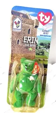 RARE 2 Tag Errors McDonalds TY Beanie Baby ERIN THE BEAR 1993 and Oak Brook
