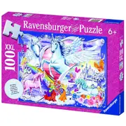 100pc Ravensburger Amazing Unicorns Jigsaw Childrens/Kids Puzzle Glitter 6Y+