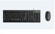 Rapoo X120 Wired Optical Mouse & Keyboard Combo - Black