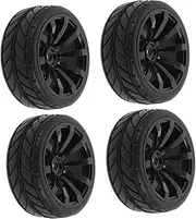 4pcs Car Parts Slash Wheels and Tires Small Tires Car Wheels Cars Car Tires Remote Control Car Replaceable Car Wheel Cognitive Model Rubber Black