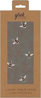 Glick 4 Sheets of Queen Bee Tissue Paper. Each Sheet Measures 75 x 50cms When Opened and is Suitable for Birthdays & Other Celebrations