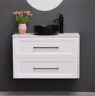 Hampton Shaker Victorian Style Slim Narrow Bathroom Vanity unit Matt White 900mm